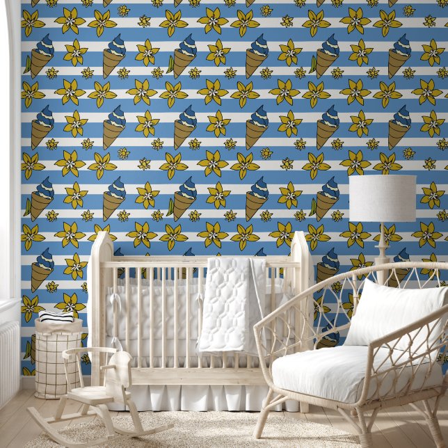 Ice Cream Cones and Vanilla Flowers Wallpaper (Kids)