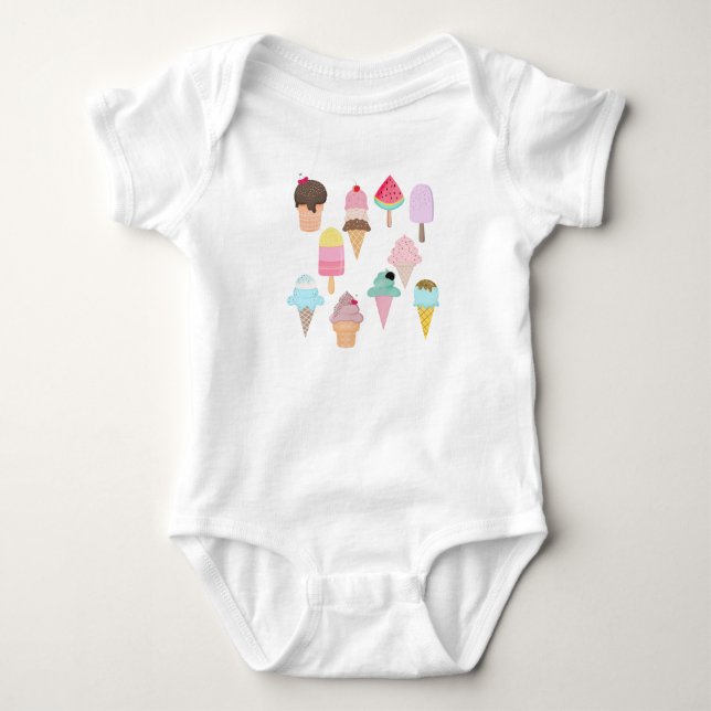 Ice-Cream Cones Baby Bodysuit (Front)