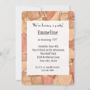 Ice Cream Cones Birthday Invitation