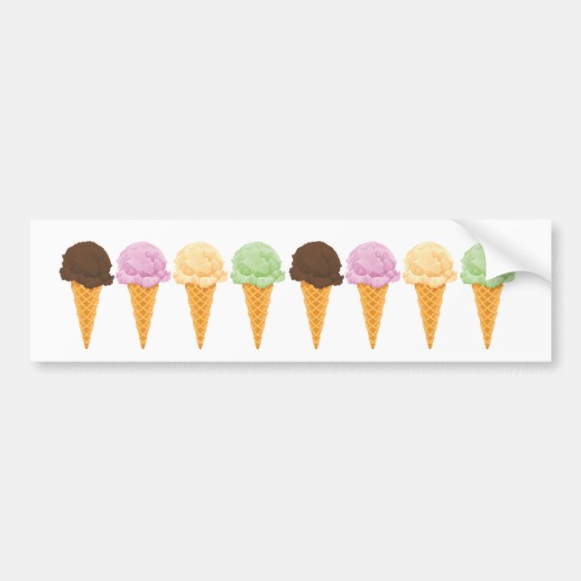 Ice Cream Cones Bumper Sticker (Front)