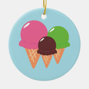 Ice Cream Cones Ceramic Tree Decoration