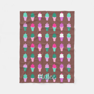 Ice cream cones fleece blacket