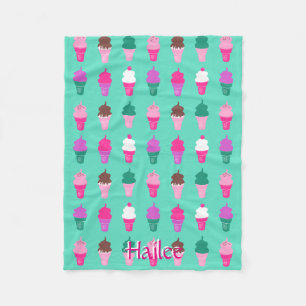 Ice cream cones fleece blacket