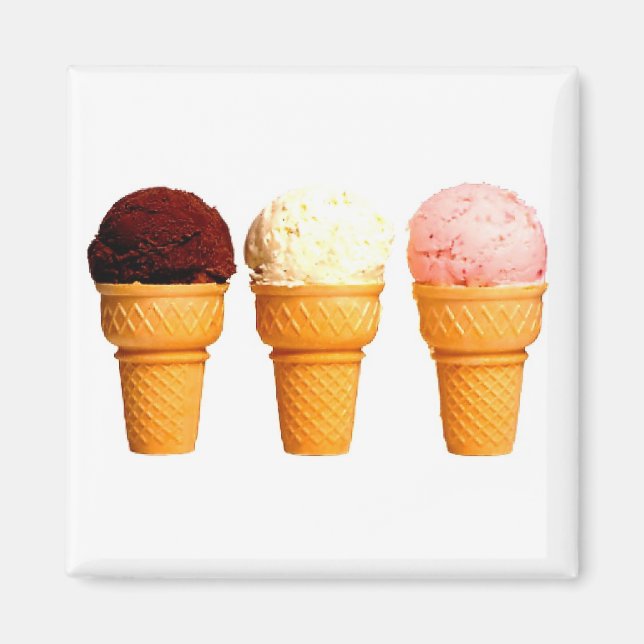 "Ice Cream Cones" Fridge Magnet (Front)