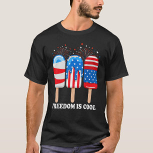 Ice Cream Cones Funny 4th of July Patriotic Americ T-Shirt