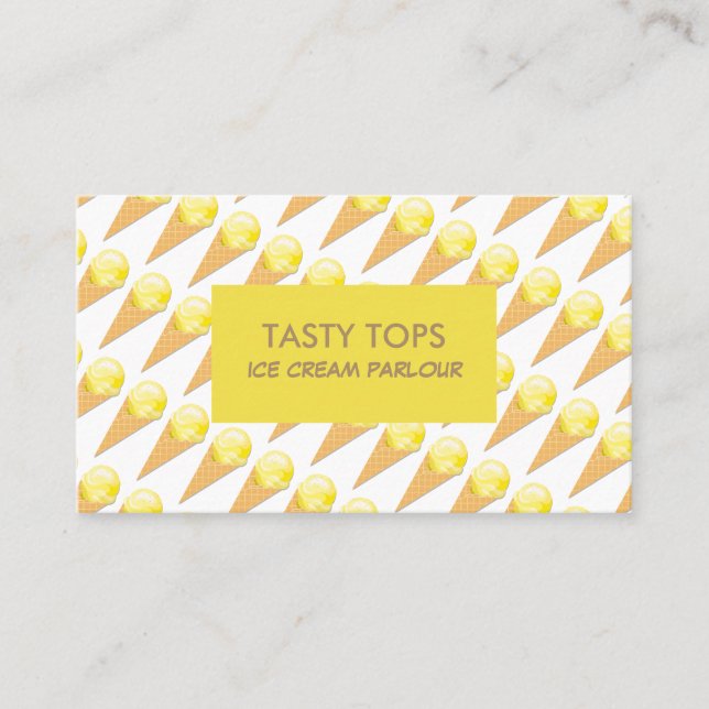 Ice Cream Cones, Ice Cream Parlour Business Card (Front)
