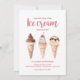Ice Cream Cones Invitation
