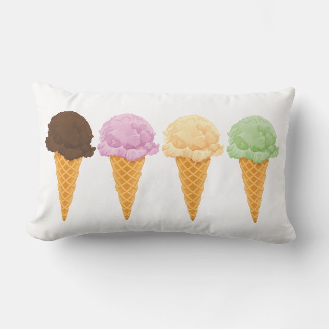 Ice Cream Cones Lumbar Cushion (Front)