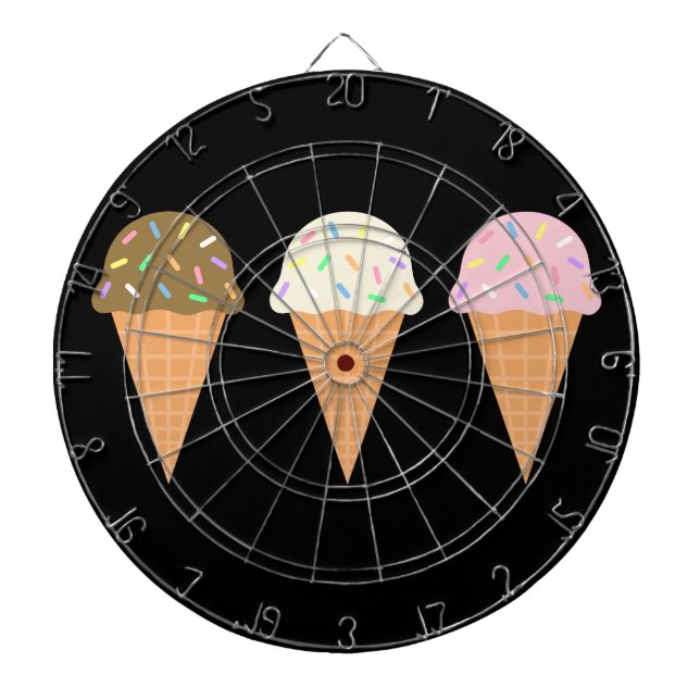 Ice Cream Cones Metal Cage Dartboard (Front)