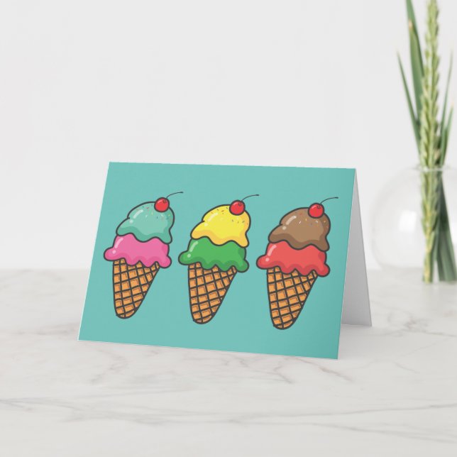 ICE CREAM CONES NOTE CARDS (Front)