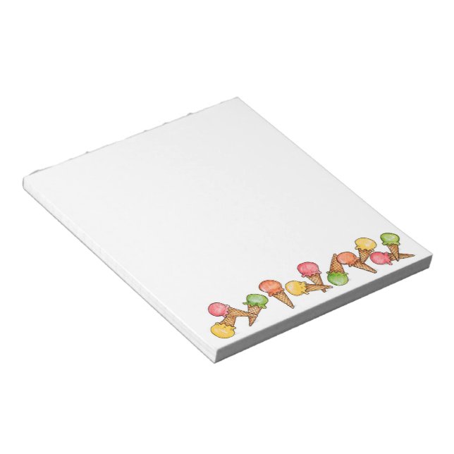 Ice Cream Cones Notepad (Angled)