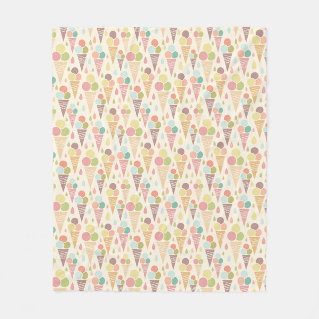 Ice cream cones pattern fleece blanket (Front)