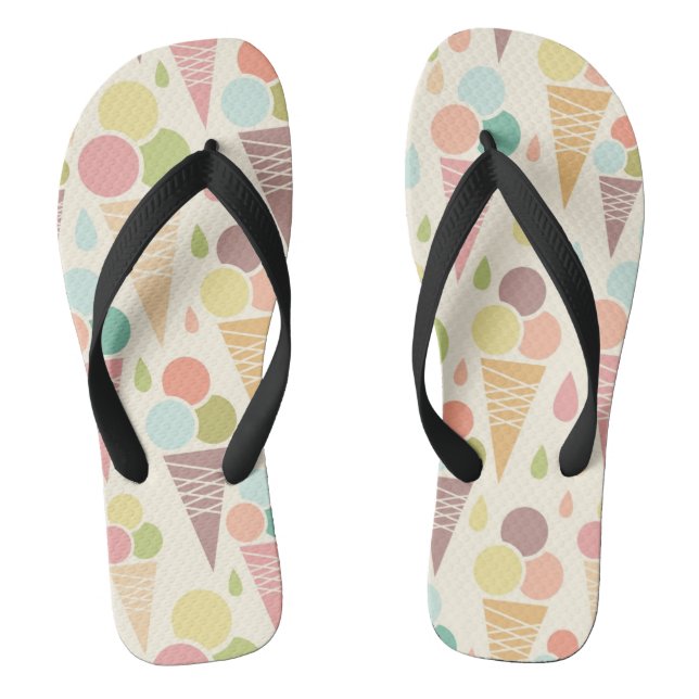 Ice cream cones pattern flip flops (Footbed)