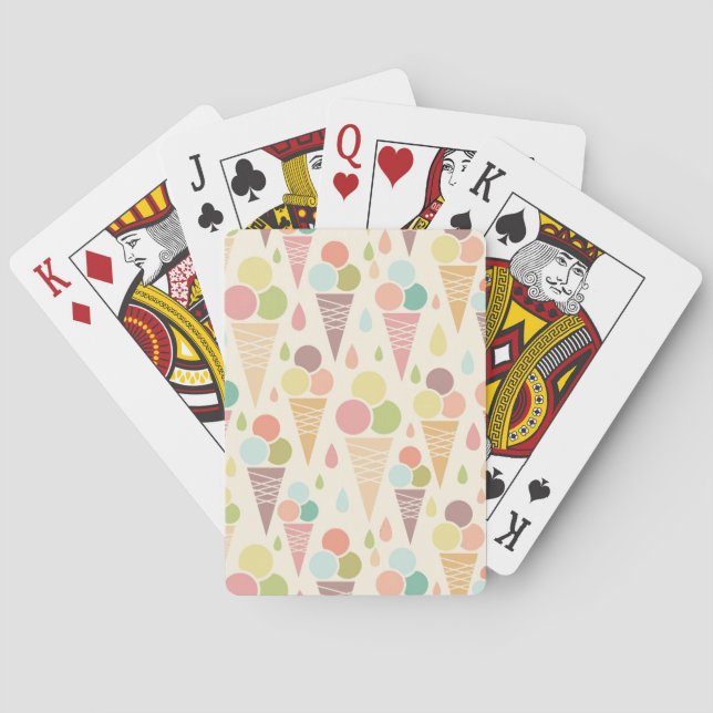 Ice cream cones pattern playing cards (Back)