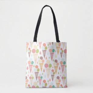 Ice cream cones pattern tote bag