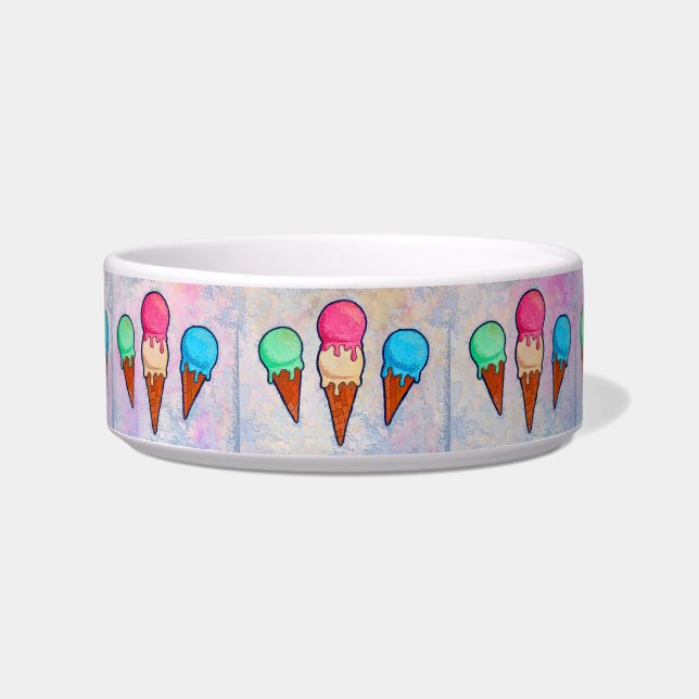 Ice Cream Cones Pet Bowl (Front)