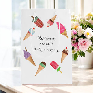 Ice Cream Cones Popsicles Party Medium Gift Bag