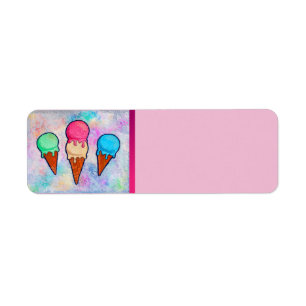 Ice Cream Cones Return Address Label
