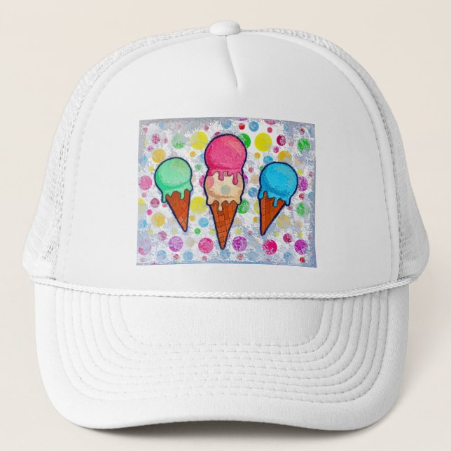 Ice Cream Cones Trucker Hat (Front)