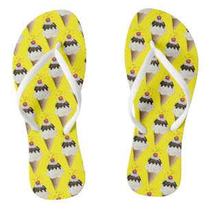 ice cream cones with sprinkles flip flops