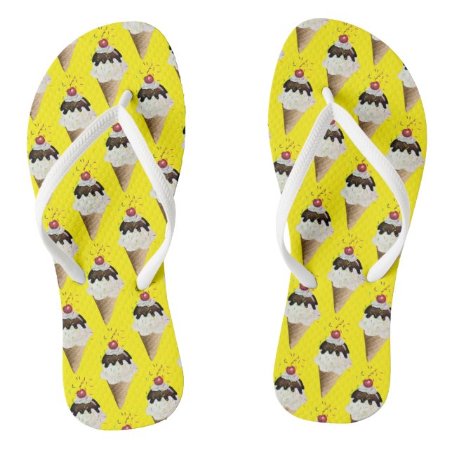 ice cream cones with sprinkles flip flops (Footbed)
