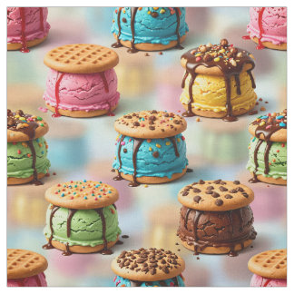 Ice Cream Cookie Sandwiches Seamless Fabric