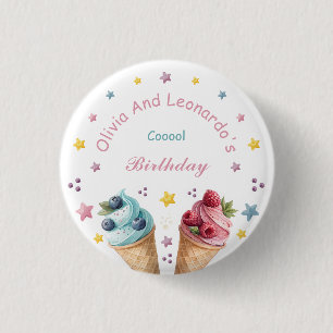 Ice Cream Cool Birthday Party 3 Cm Round Badge