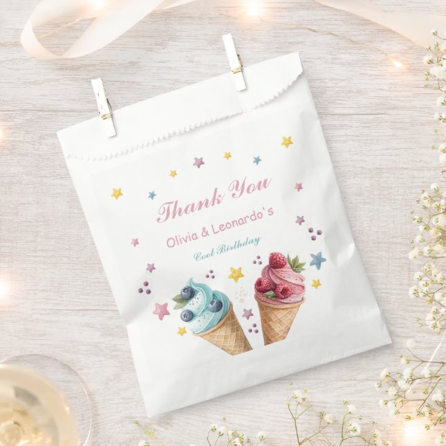 Ice Cream Cool Birthday Party Favour Bags (Clipped)