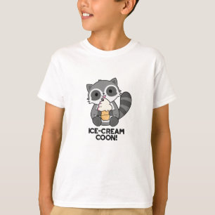 Ice Cream Coon Funny Animal Racoon Pun  T-Shirt