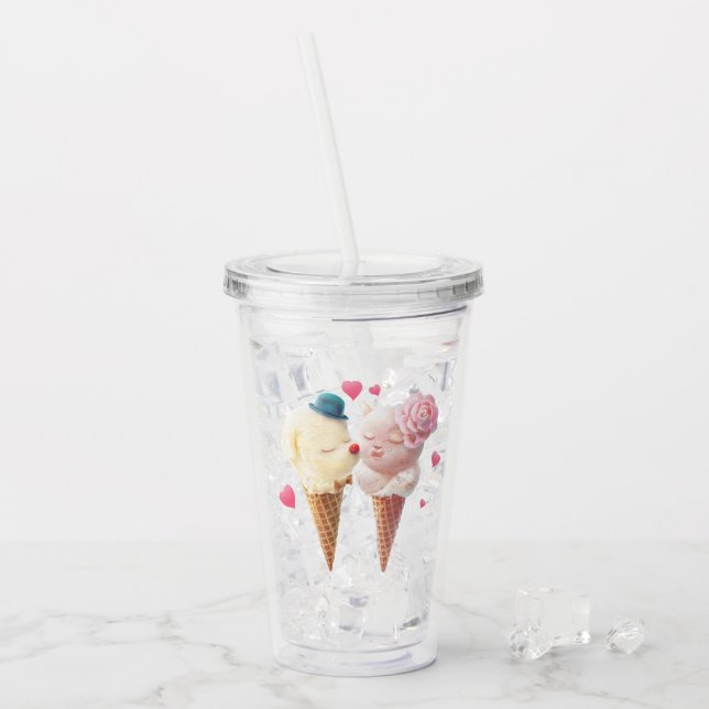 Ice Cream Couple – Love at First Lick Acrylic Tumbler (Front Ice)