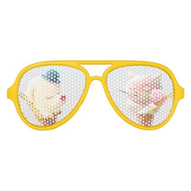 Ice Cream Couple – Love at First Lick Aviator Sunglasses (Front)