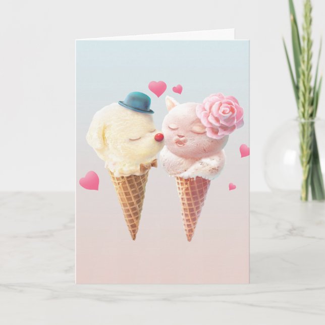 Ice Cream Couple – Love at First Lick Card (Front)