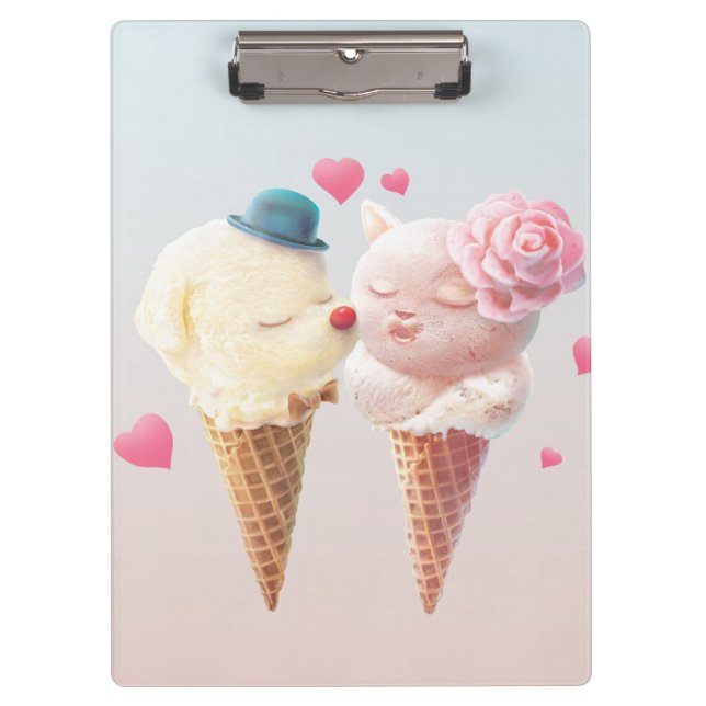 Ice Cream Couple – Love at First Lick Clipboard (Front)