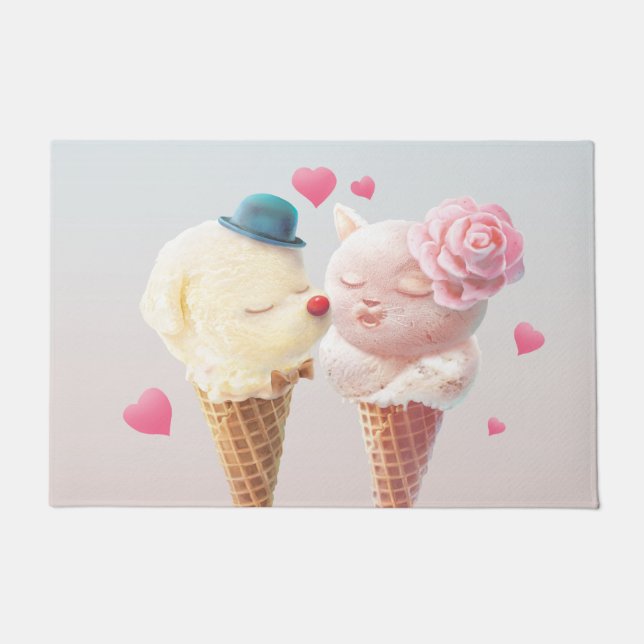 Ice Cream Couple – Love at First Lick Doormat (Front)