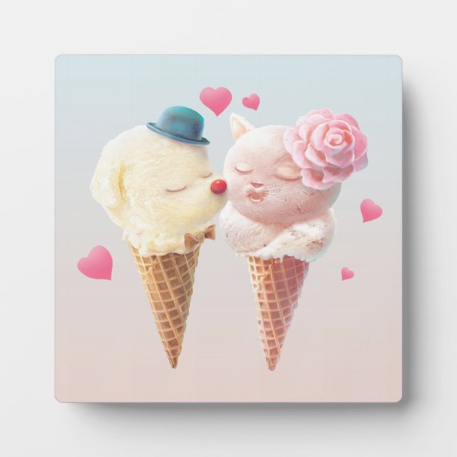 Ice Cream Couple – Love at First Lick Plaque (Front)