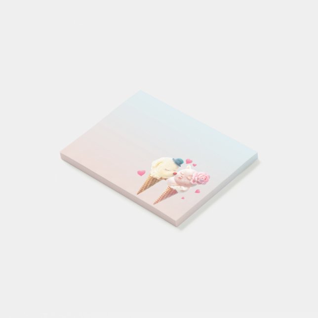 Ice Cream Couple – Love at First Lick Post-it Notes (Angled)