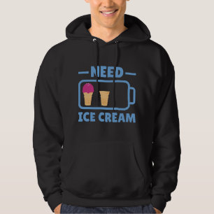 Ice cream cream with the saying, ice cream, ice cr hoodie