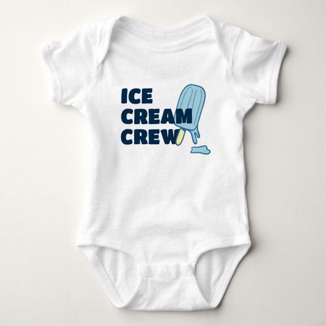 Ice Cream Crew Blue Baby Bodysuit (Front)