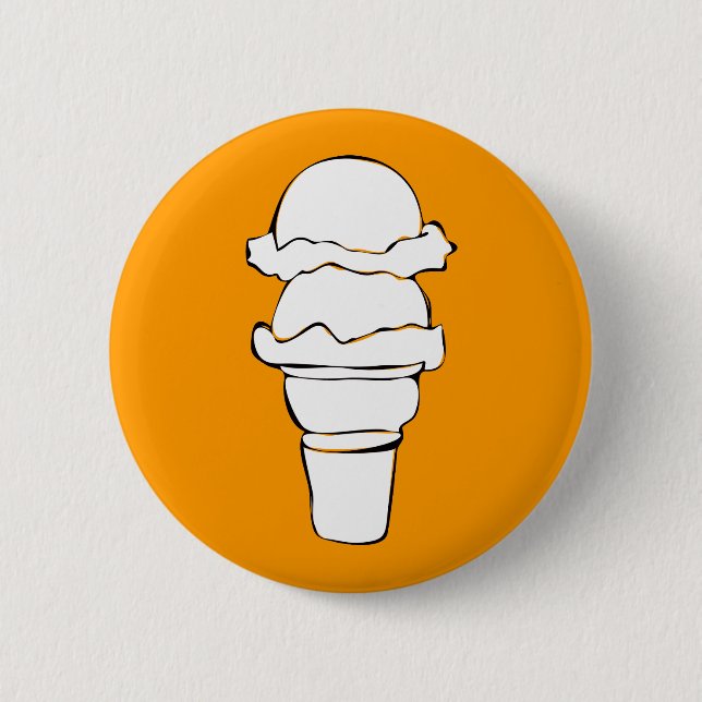 ice cream curls 6 cm round badge (Front)