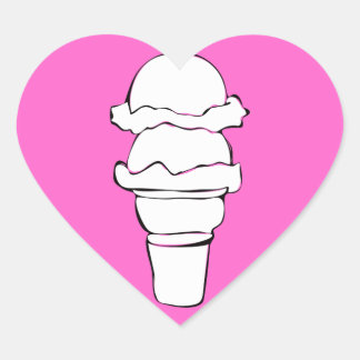 ice cream curls heart sticker