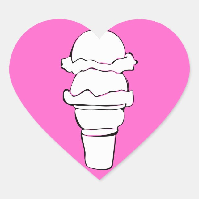 ice cream curls heart sticker (Front)