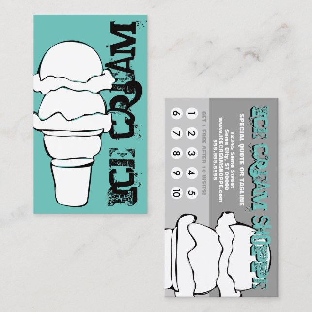 ice cream curls loyalty card (Front/Back)