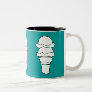 ice cream curls Two-Tone coffee mug