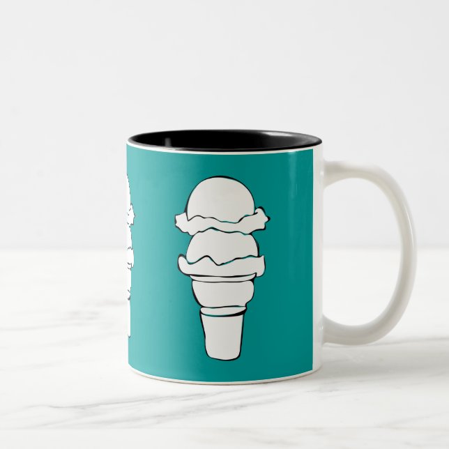 ice cream curls Two-Tone coffee mug (Right)