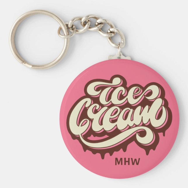 Ice Cream custom monogram & color key chains (Front)