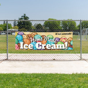 Ice Cream Customisable Banner Sign. Shop.Truck