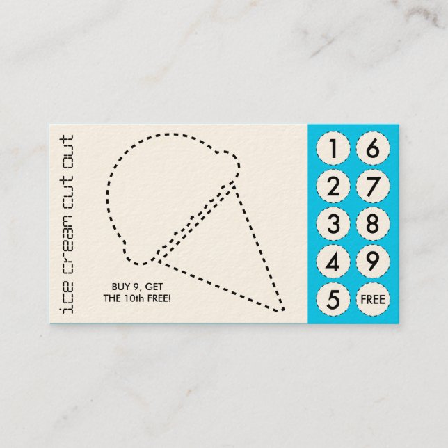 ice cream cut out punch cards (Front)