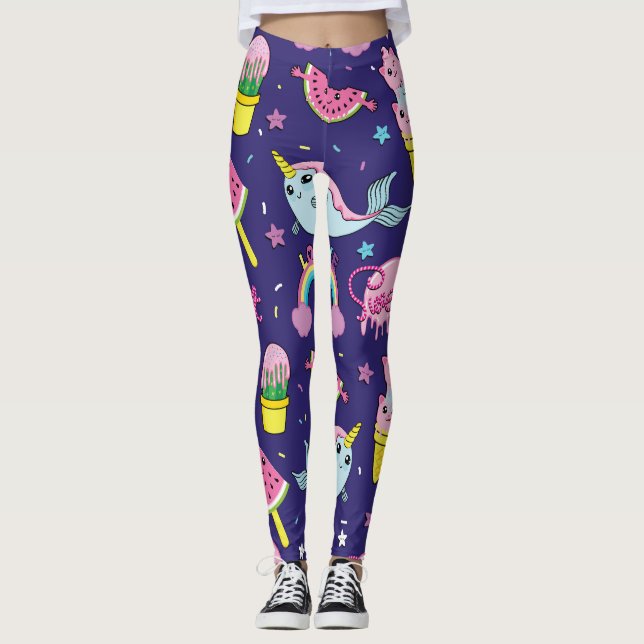 Ice Cream: Cute Seamless Leggings (Front)