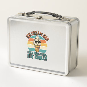Ice Cream Dad Vintage Funny Cooler Dad Shirt Desig Metal Lunch Box