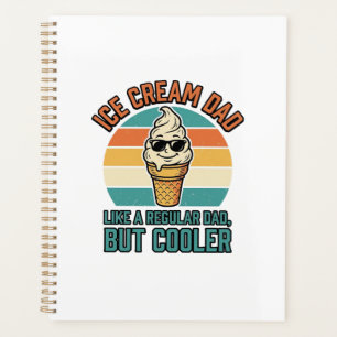 Ice Cream Dad Vintage Funny Cooler Dad Shirt Desig Planner
